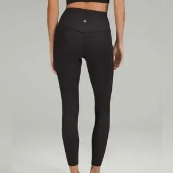lululemon Women's Align High Rise Pant 25" Gradiate Geo Emboss Black/ 12